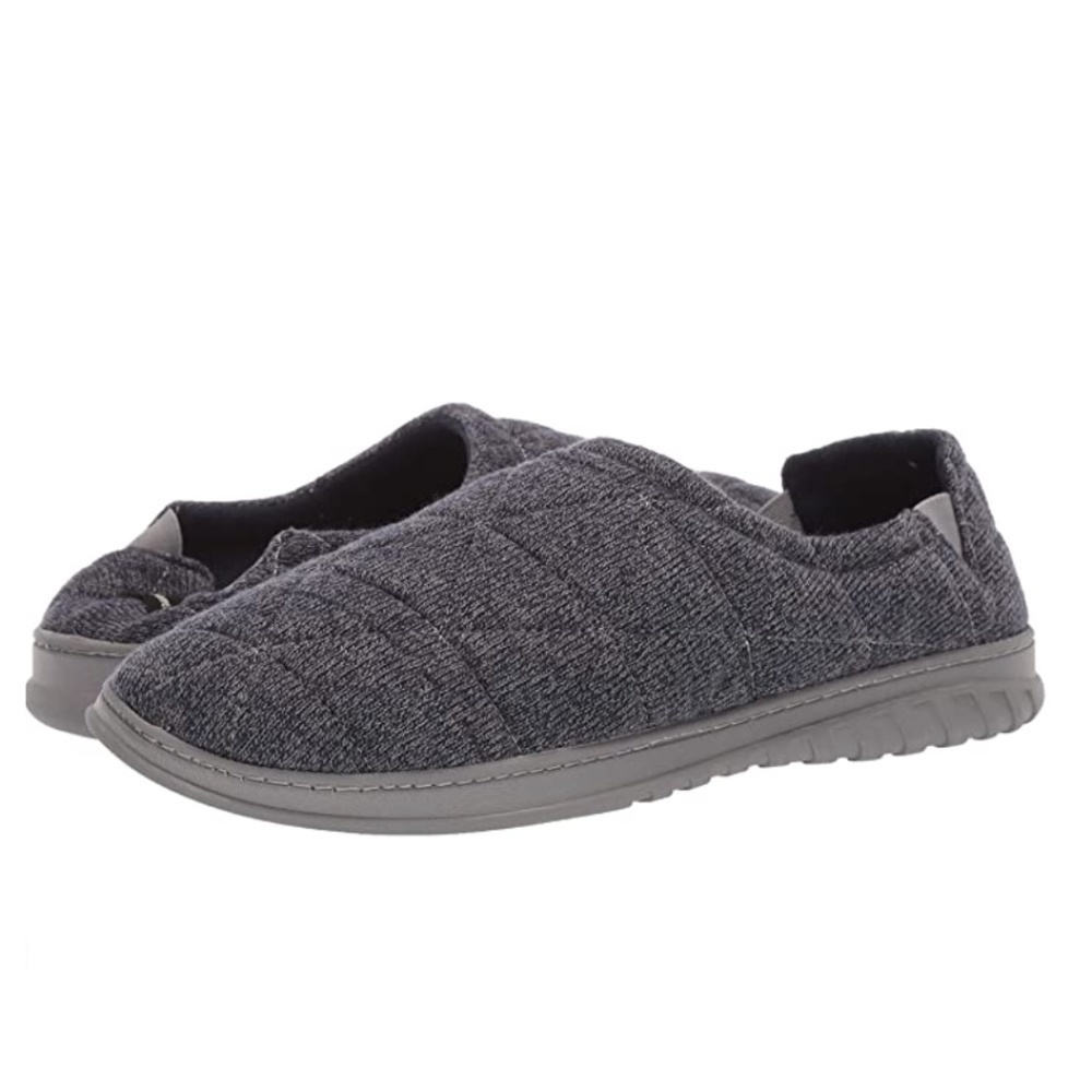 New Men's Dearfoams Heathered Knit Closed Slippers Size Large 11/12